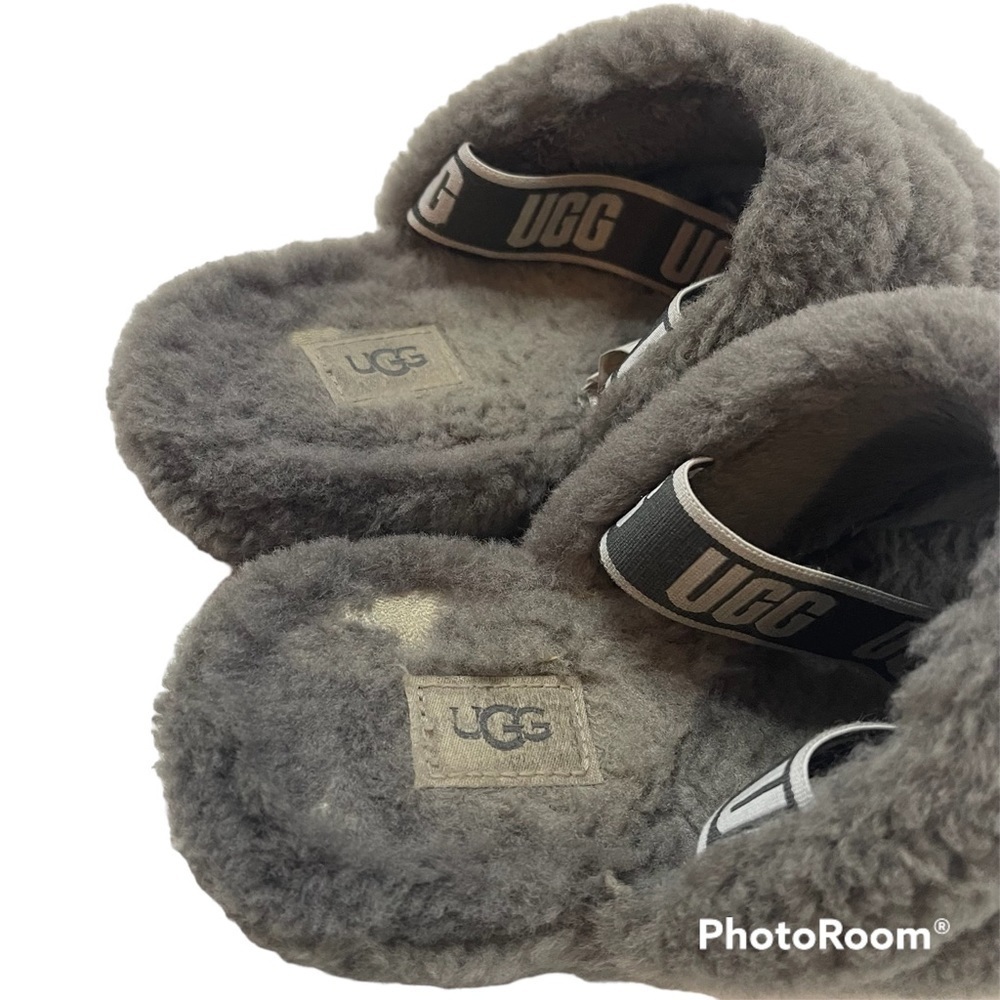 UGG 1098494K Fluff Yeah Slide Gray Sheepskin Wool Slippers Gray Size 5 - Picture 12 of 12